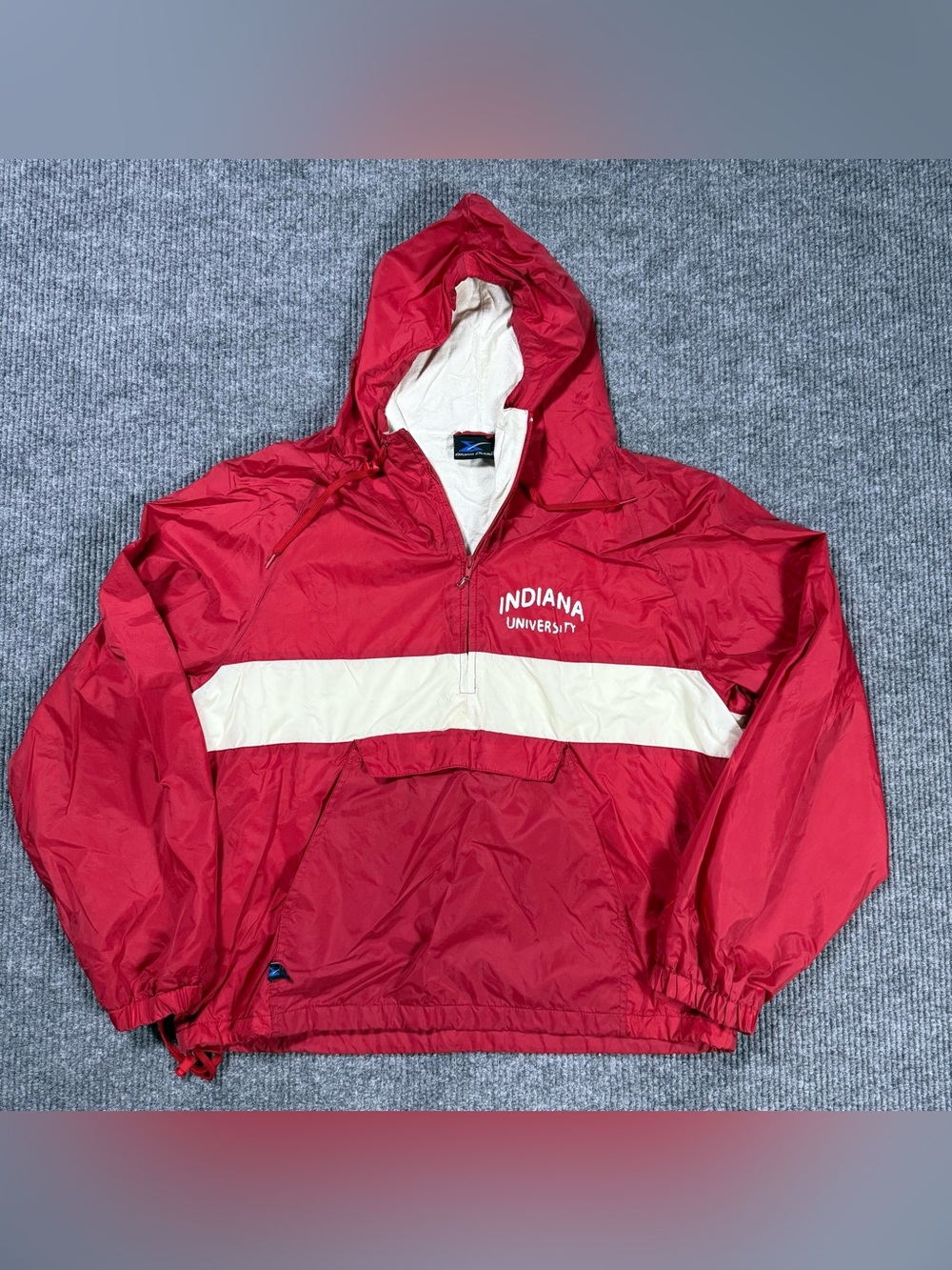 Vintage Indiana University Hoosiers Mens 2XL Pullover Windbreaker Jacket IU 90s
